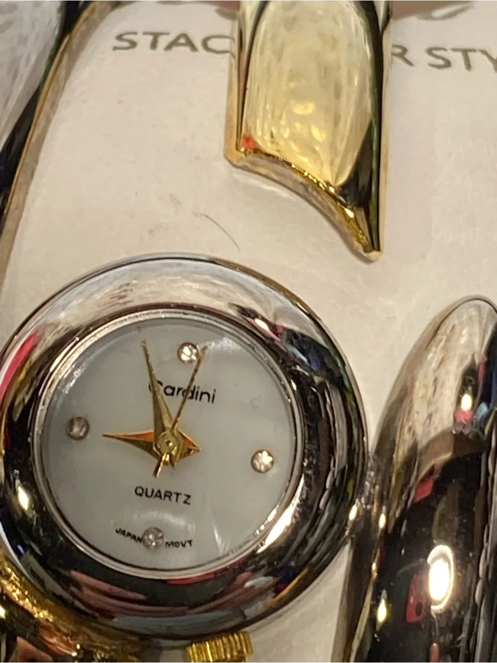 2 Rose Gold Style Cuff Watches for Women - Sleek Openwork Bracelet